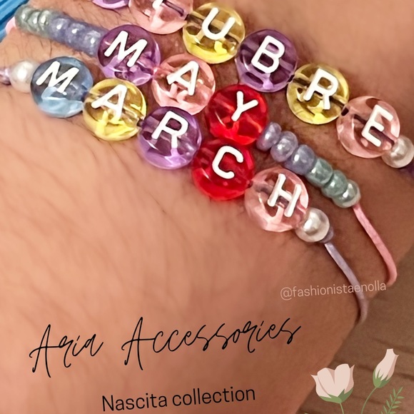 Elastic girl bracelet with name or preferred word or frase up to 6 letters. - Picture 2 of 3